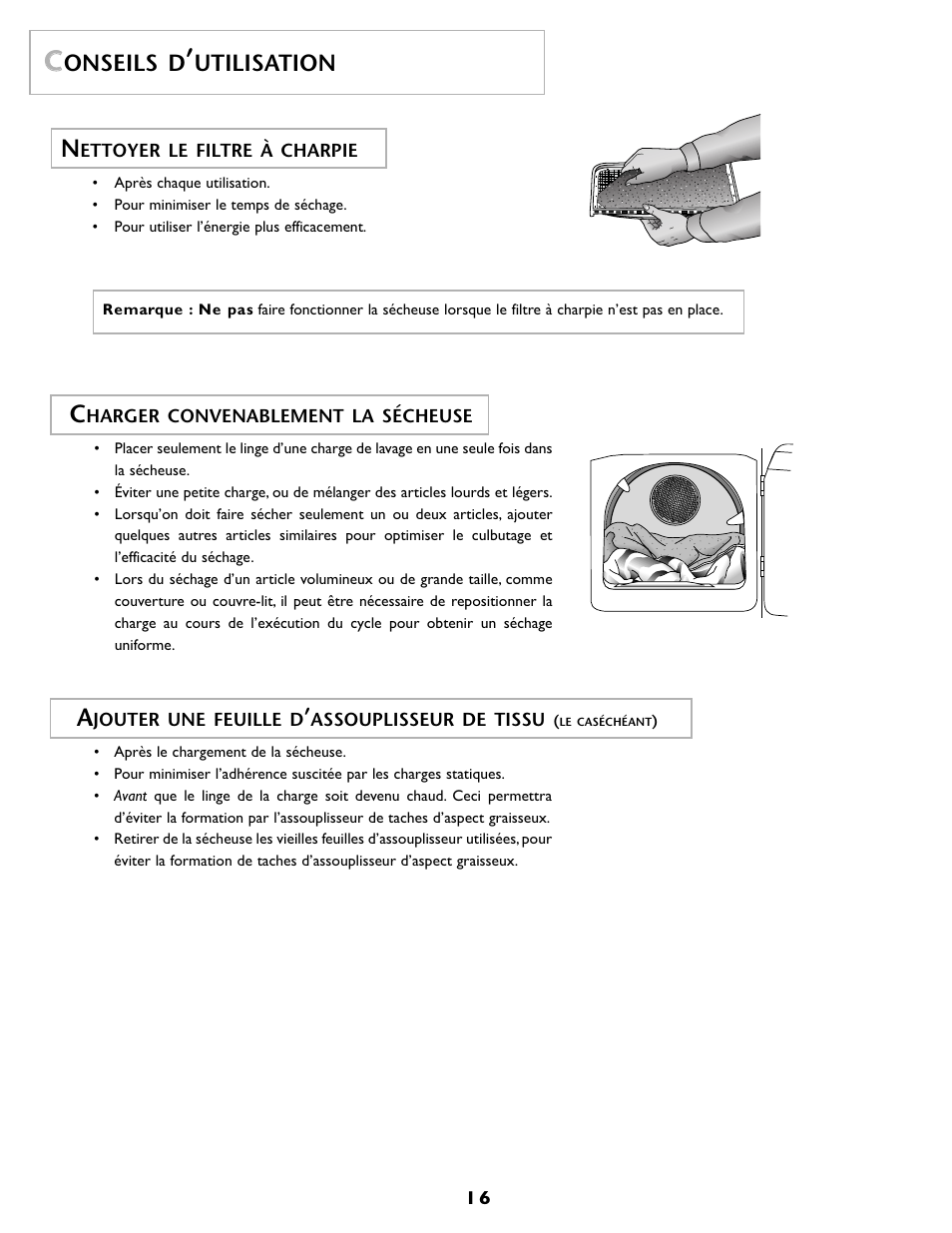 Onseils d, Utilisation | Maytag MD55 User Manual | Page 17 / 36