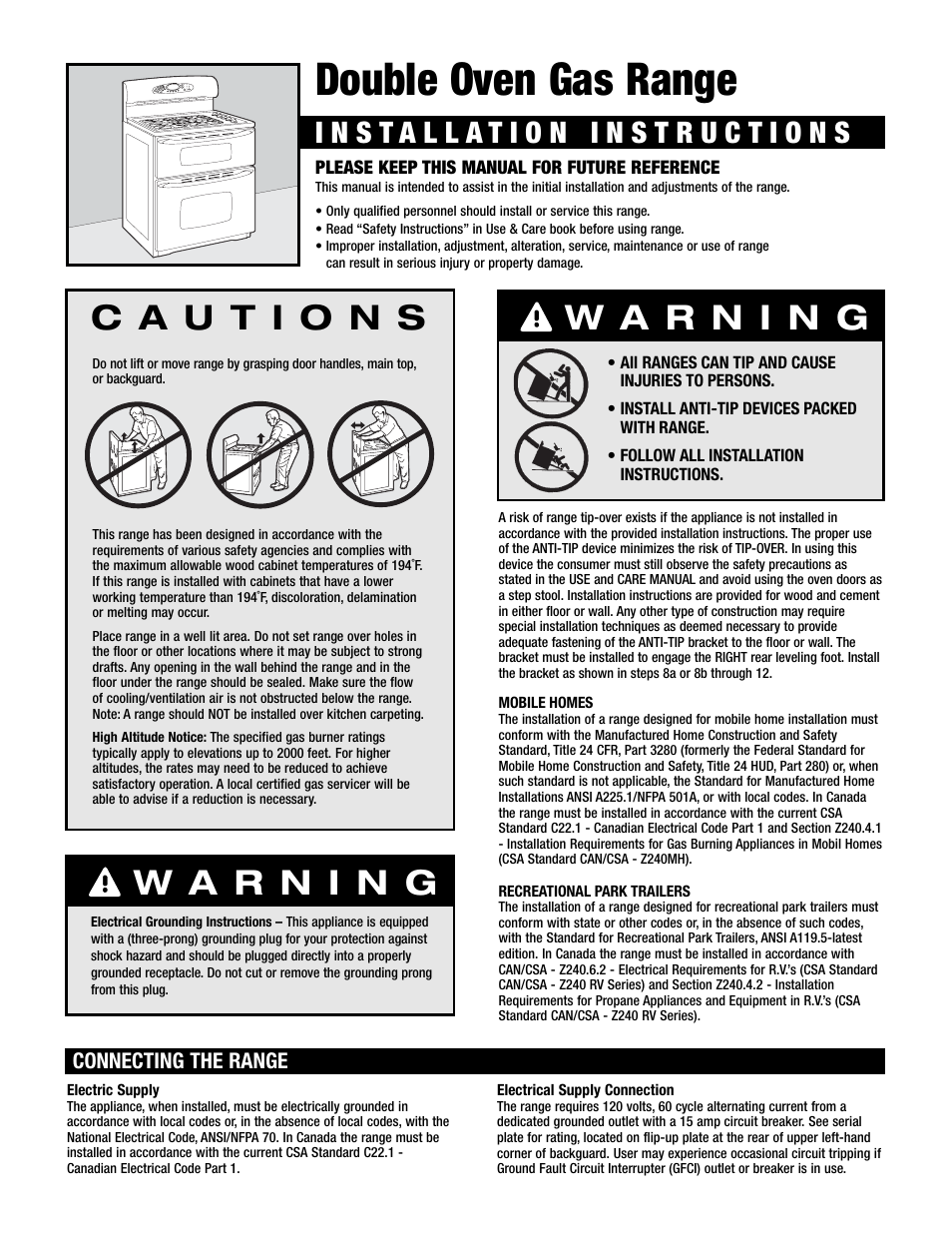 Double oven gas range | Maytag MGR6775 User Manual | Page 2 / 14