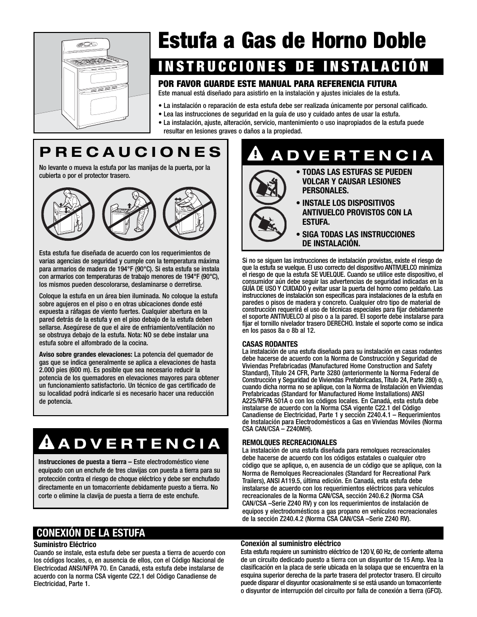 Estufa a gas de horno doble | Maytag MGR6775 User Manual | Page 6 / 14