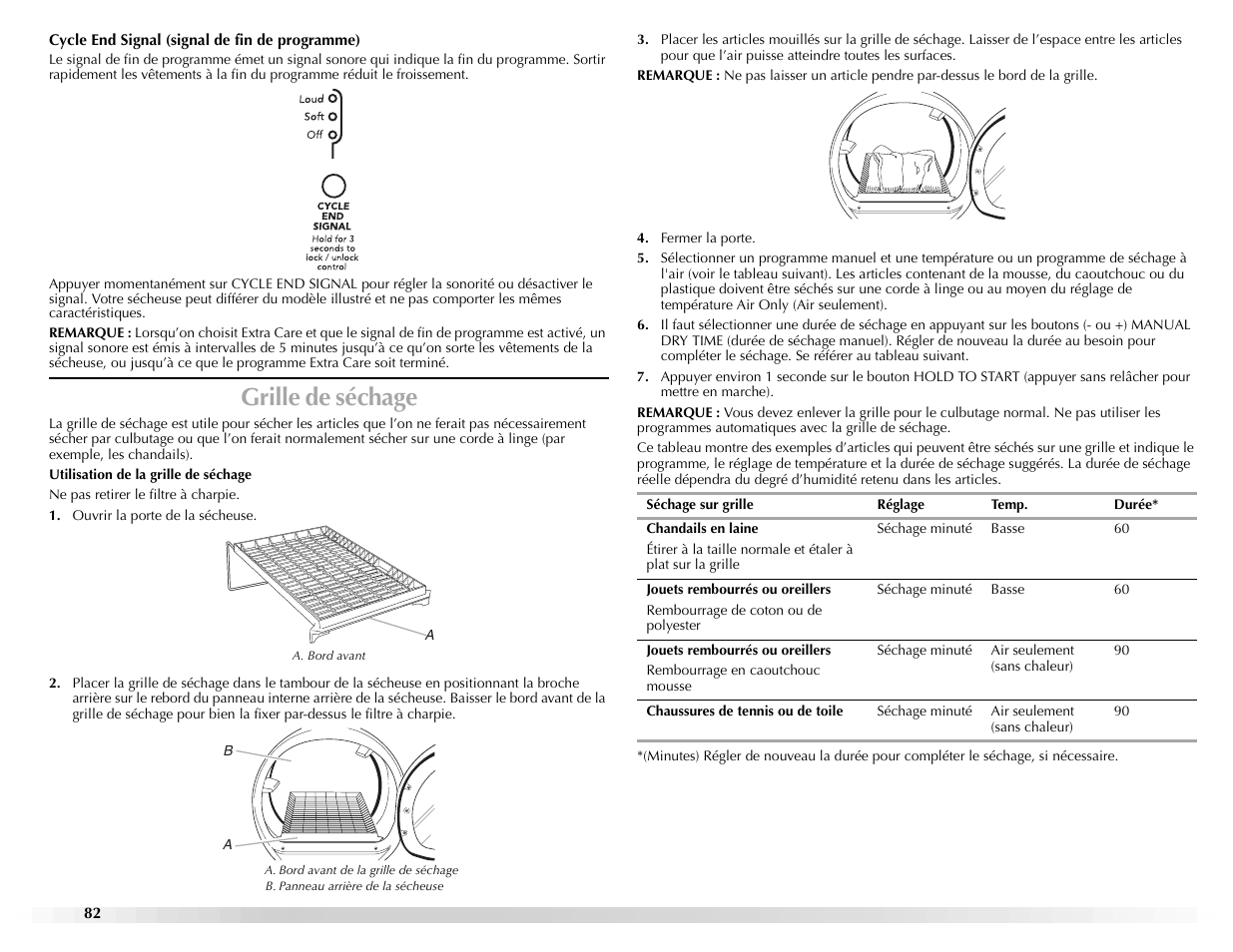 Grille de séchage | Maytag Epic W10139629A User Manual | Page 82 / 88