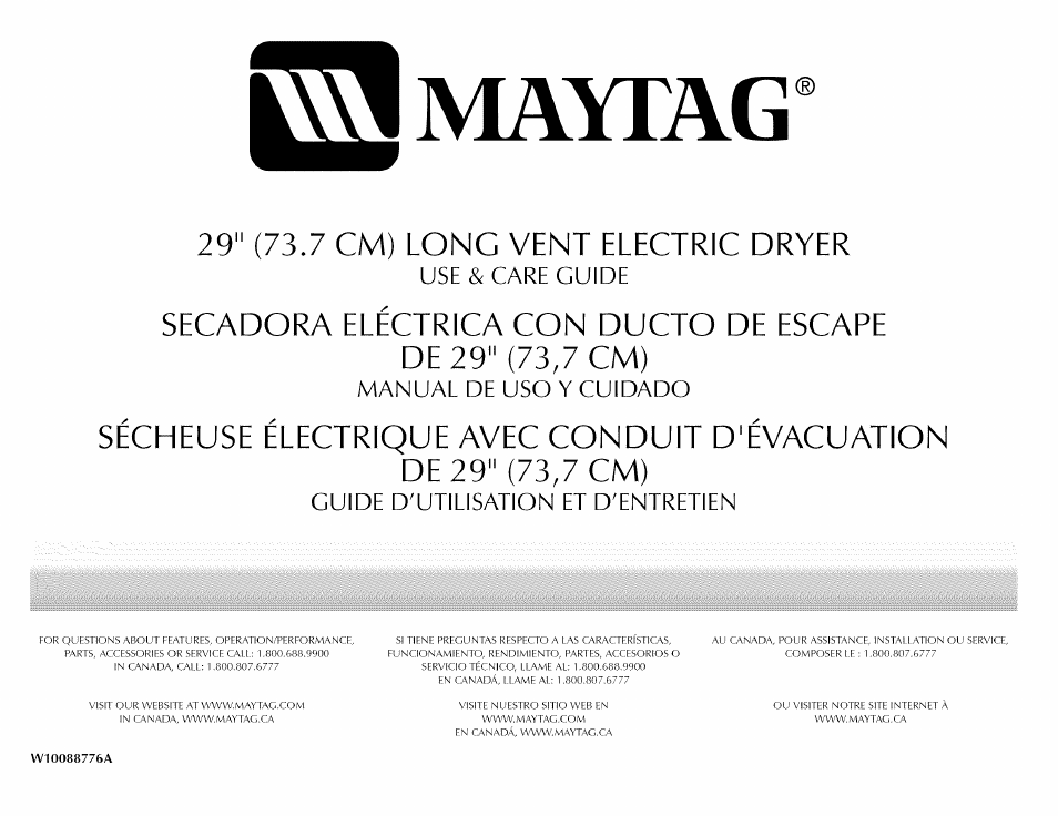 Maytag MED5591TQ1 User Manual | 72 pages