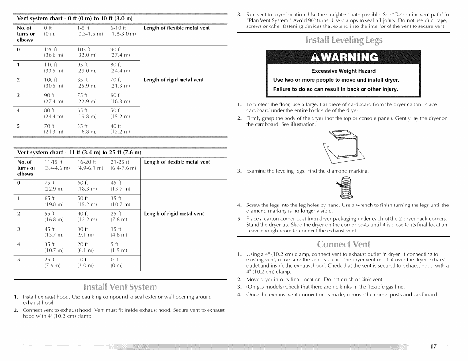 Install leveling legs | Maytag MED5591TQ1 User Manual | Page 17 / 72