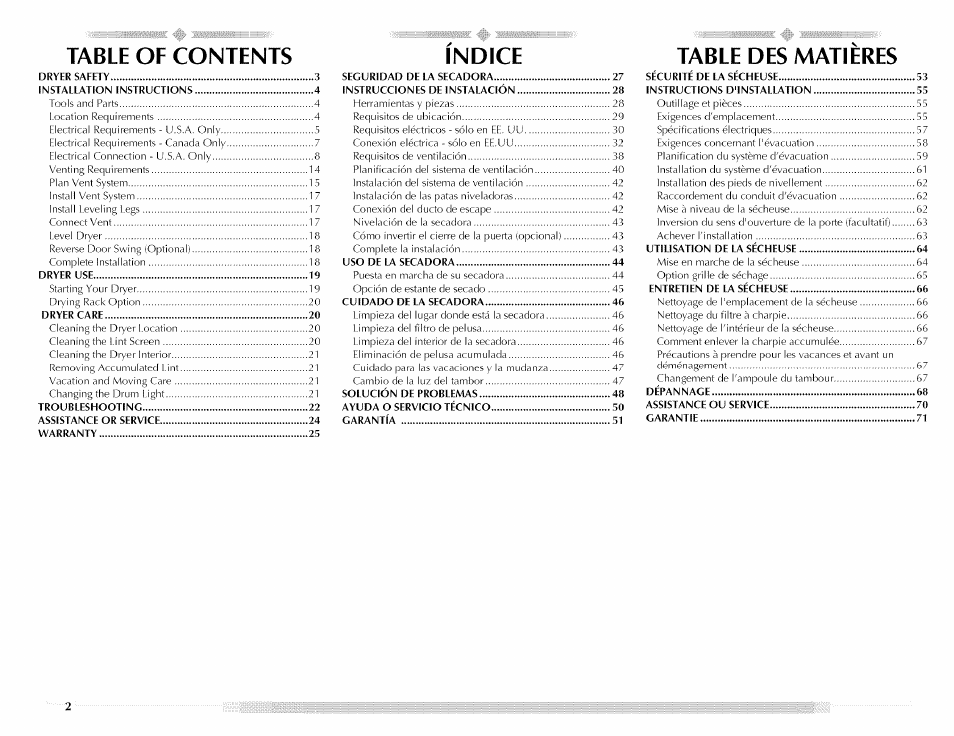 Maytag MED5591TQ1 User Manual | Page 2 / 72