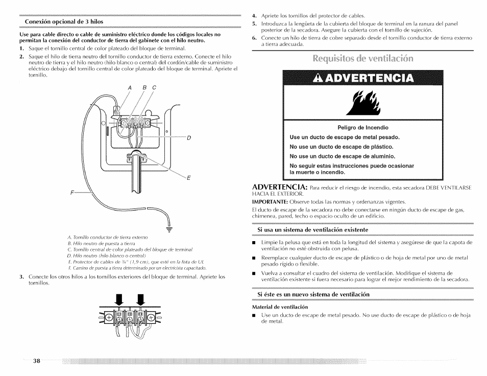 A advertencia, Advertenciaí | Maytag MED5591TQ1 User Manual | Page 38 / 72