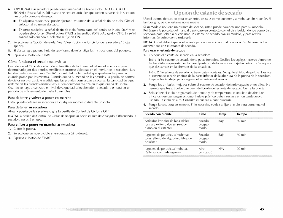 Maytag MED5591TQ1 User Manual | Page 45 / 72