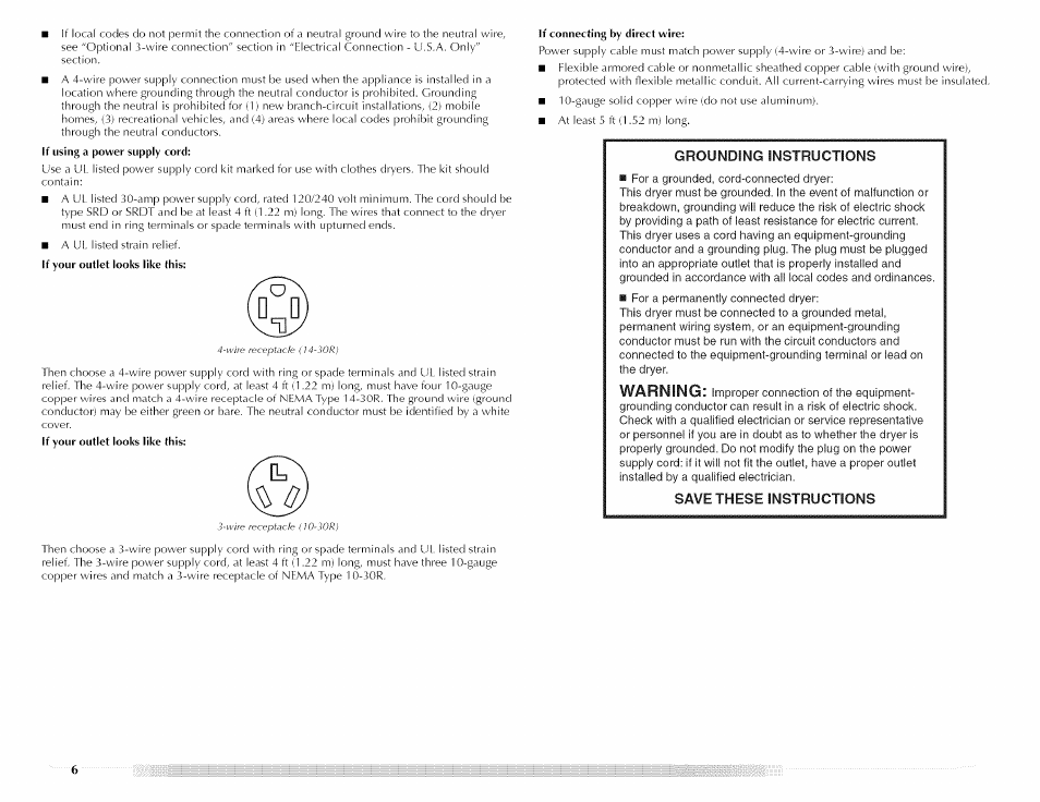 Warning | Maytag MED5591TQ1 User Manual | Page 6 / 72