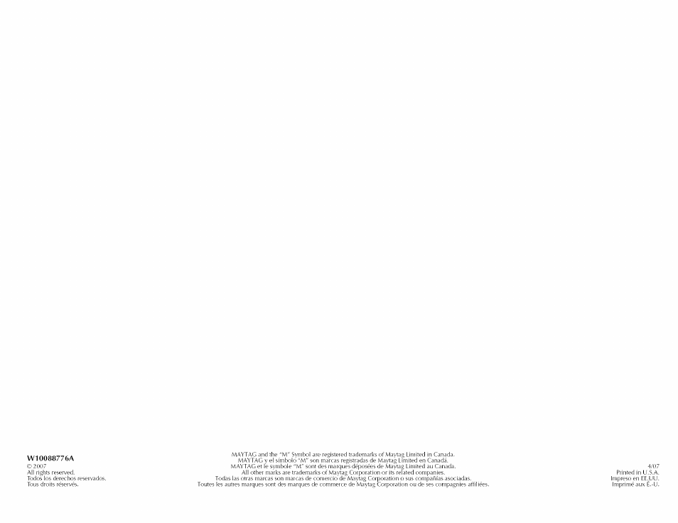 Maytag MED5591TQ1 User Manual | Page 72 / 72