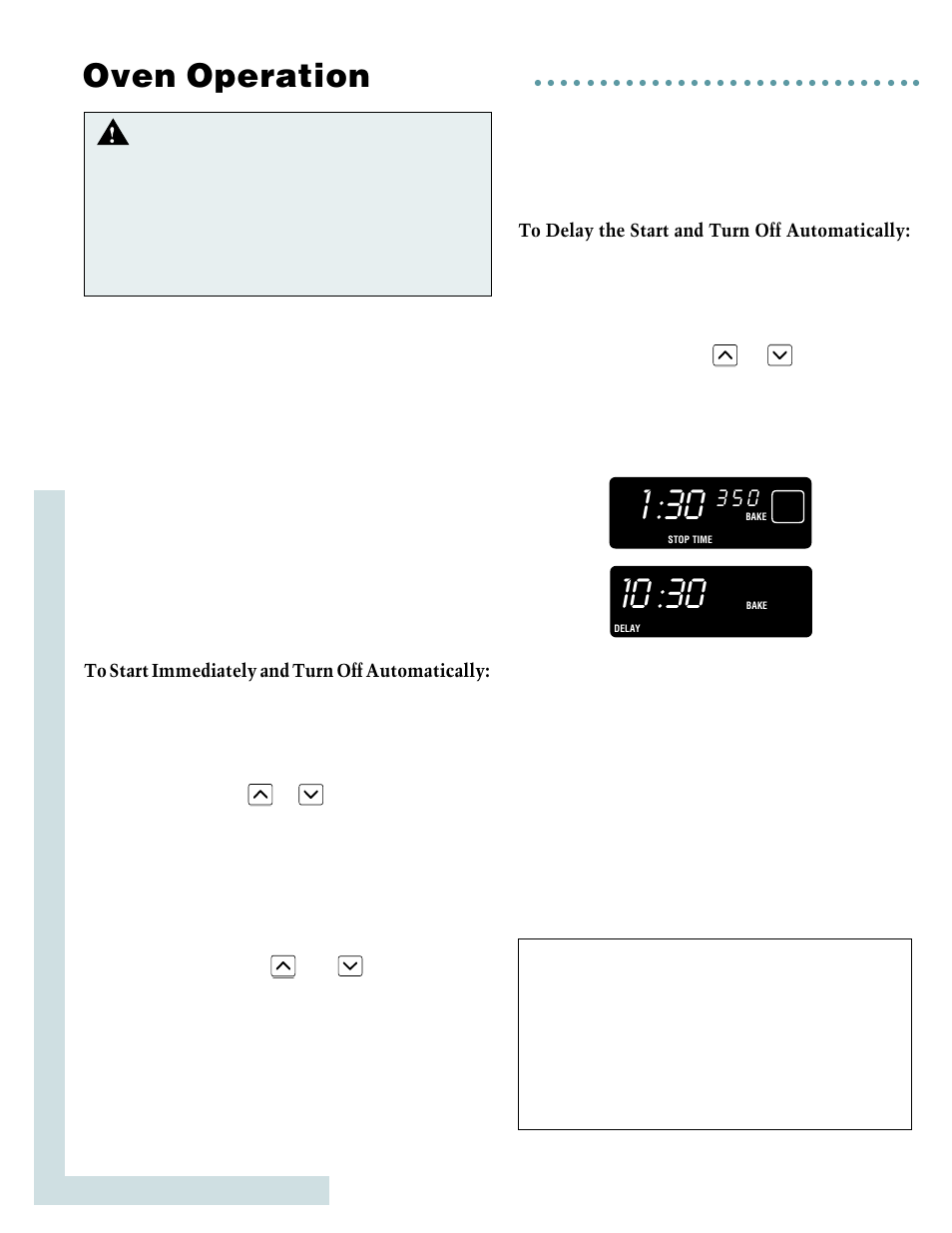 Oven operation, Clock controlled oven operations, Continued) | Setting the controls, Caution | Maytag MEW5630 User Manual | Page 12 / 20