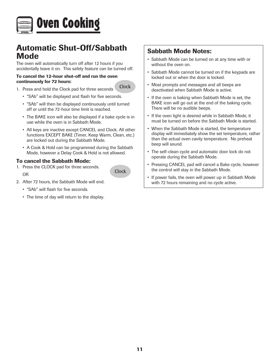 Oven cooking, Automatic shut-off/sabbath mode | Maytag MEW6630DDW User Manual | Page 12 / 68