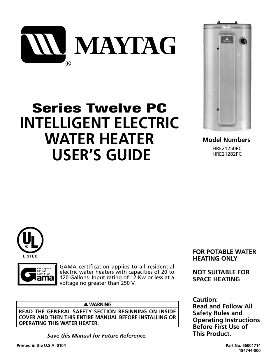 Maytag HRE21250PC User Manual | 40 pages