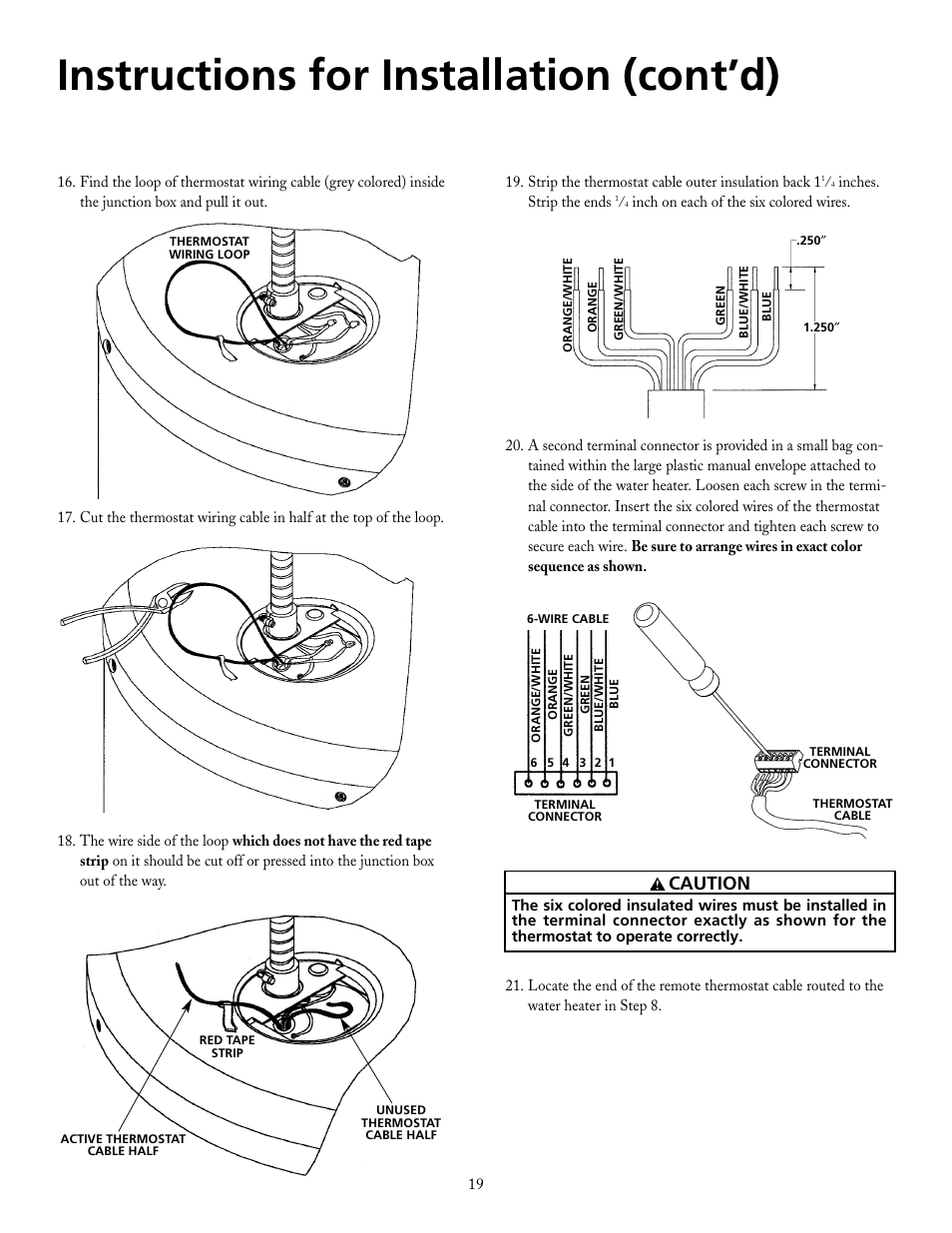 Instructions for installation (cont’d), Caution | Maytag HRE21250PC User Manual | Page 19 / 40