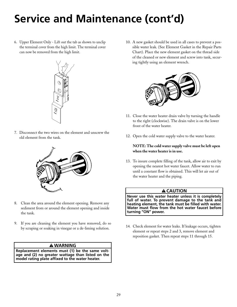 Service and maintenance (cont’d) | Maytag HRE21250PC User Manual | Page 29 / 40