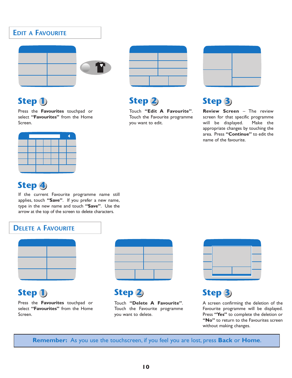 Step 1 step 2, Step 3, Step 1 step 2 step 3 step 4 | Dit a, Avourite, Elete a | Maytag MDE7550AGW User Manual | Page 11 / 72