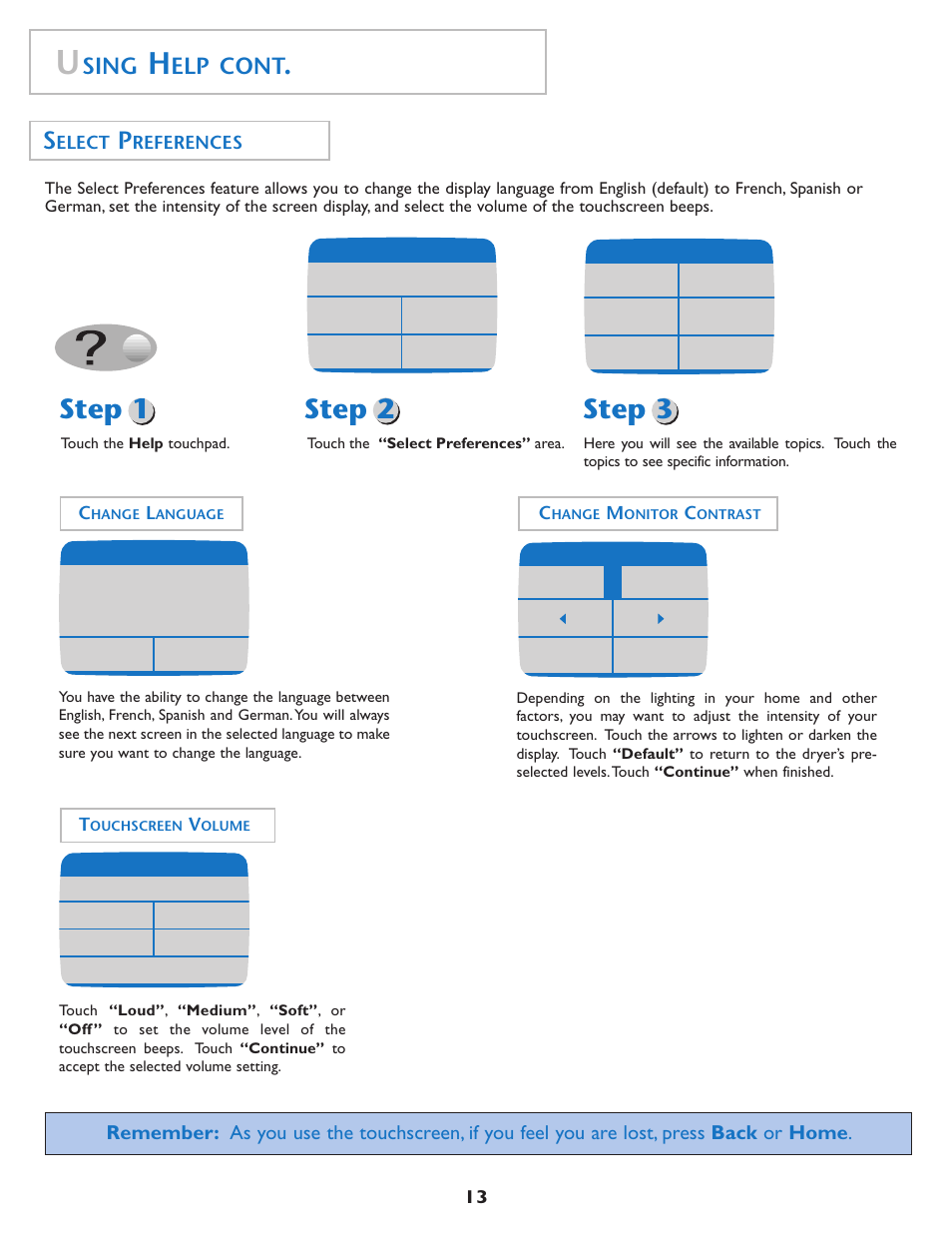 Step 1, Step 2, Step 3 | Sing, Elp cont | Maytag MDE7550AGW User Manual | Page 14 / 72