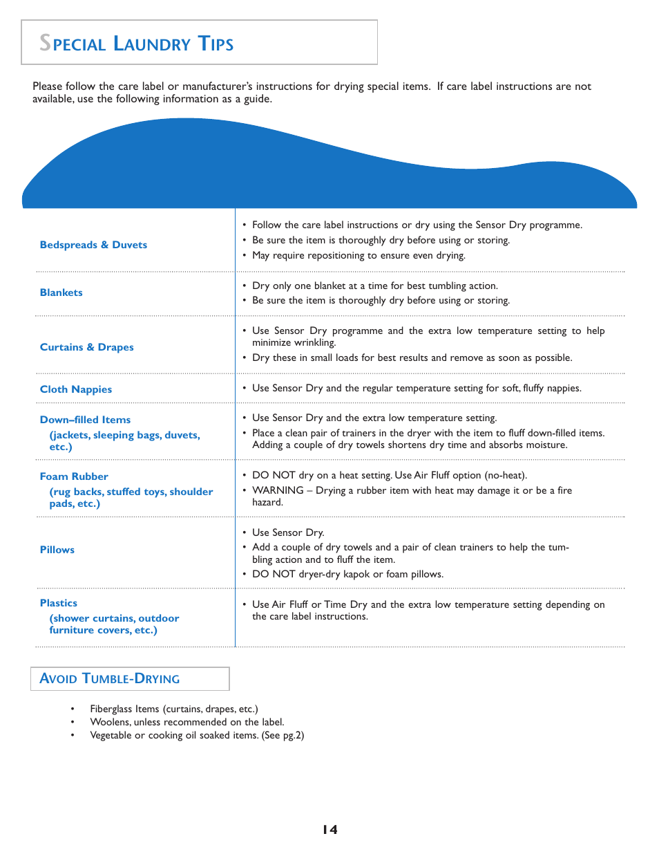 Pecial, Aundry | Maytag MDE7550AGW User Manual | Page 15 / 72