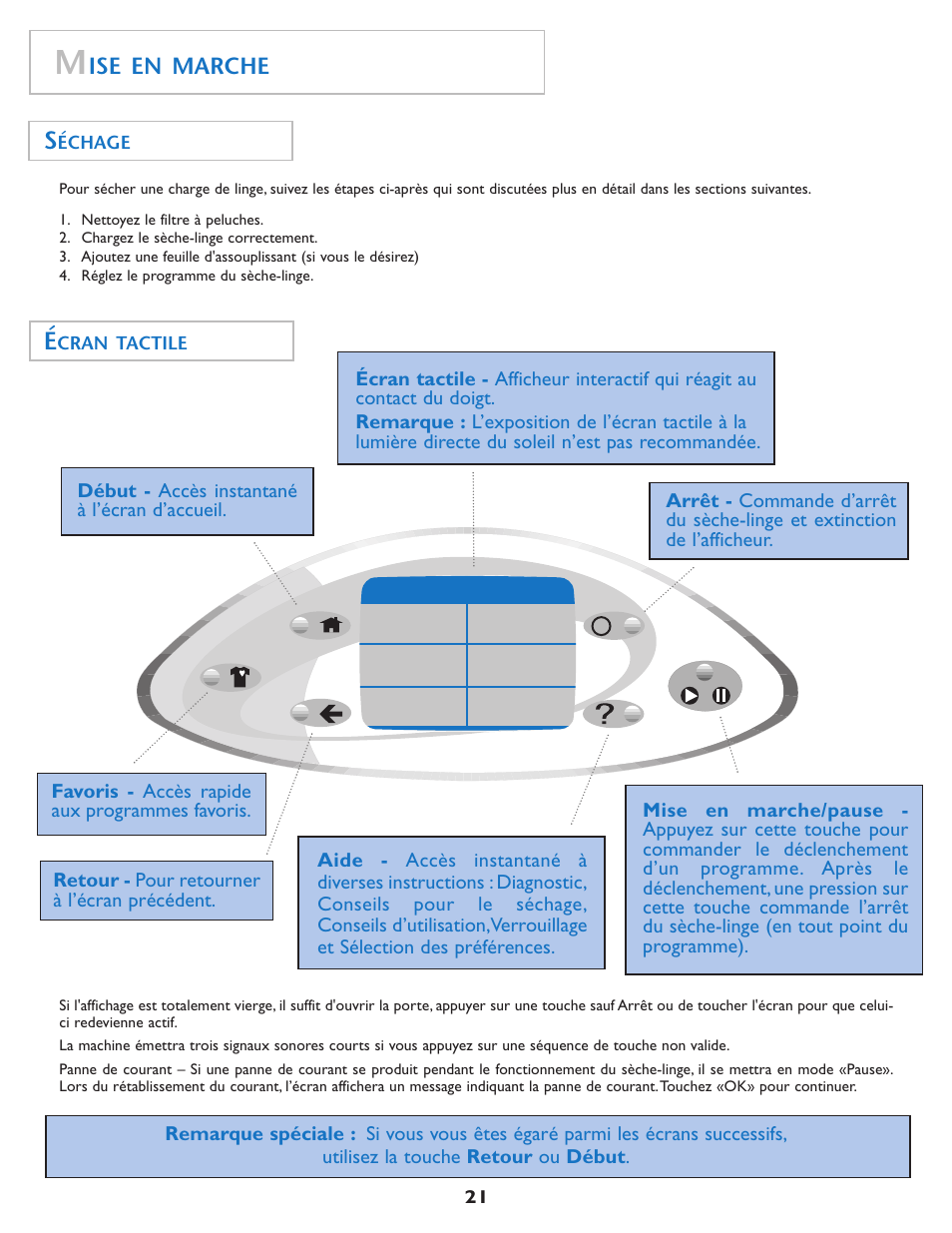 Ise en marche | Maytag MDE7550AGW User Manual | Page 22 / 72