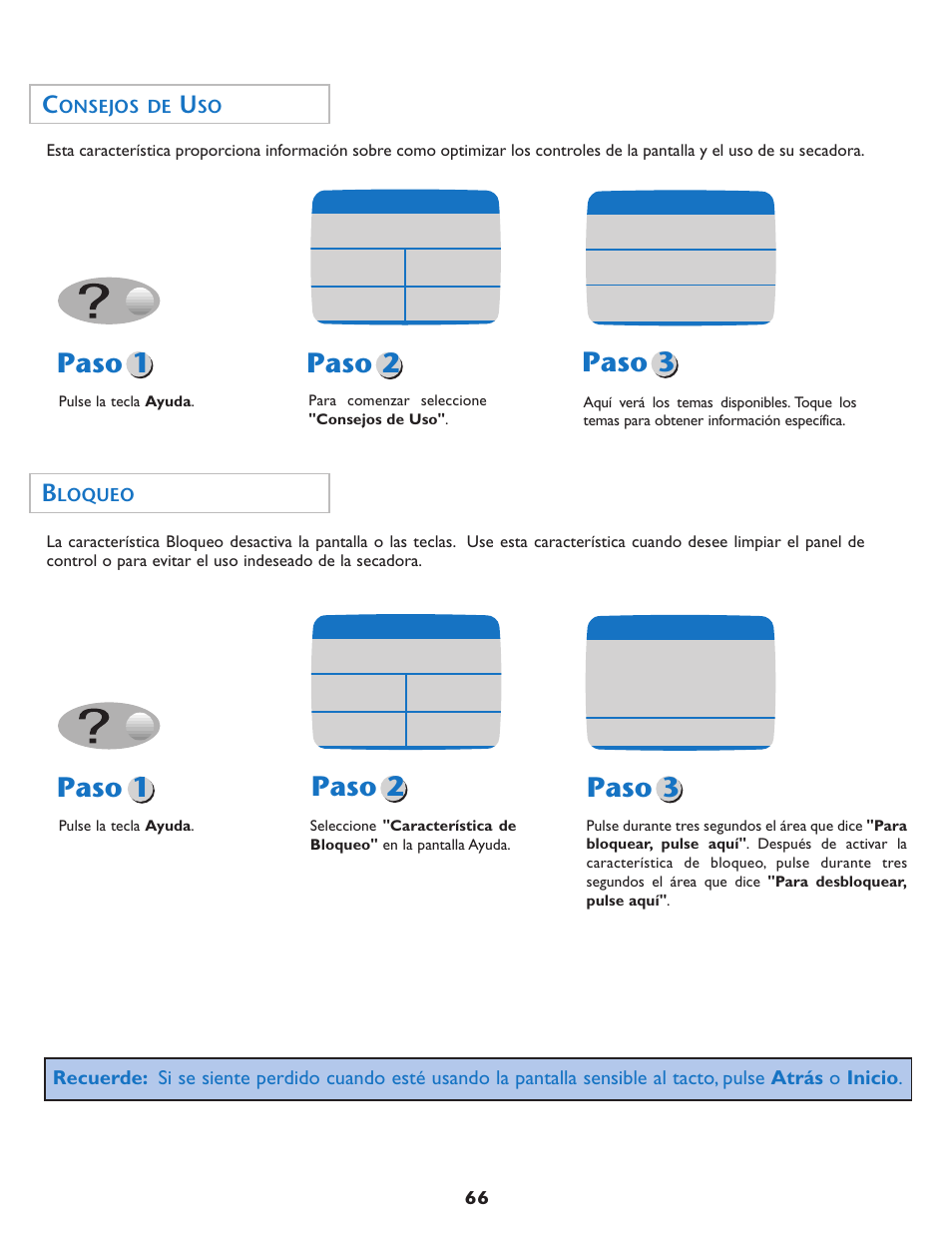 Paso 1, Paso 2, Paso 3 | Maytag MDE7550AGW User Manual | Page 67 / 72