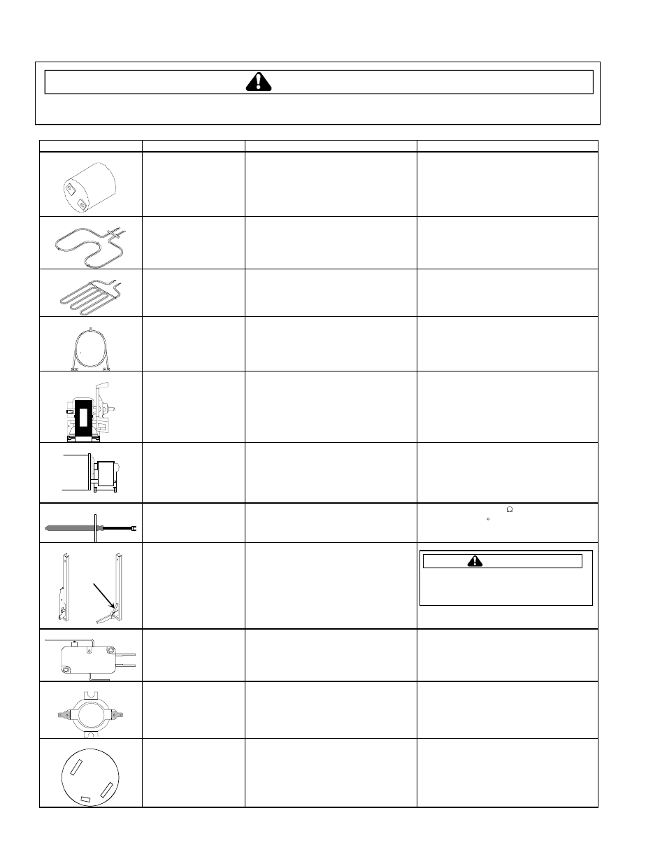 Component testing information, Warning | Maytag AOES3030 User Manual | Page 10 / 47