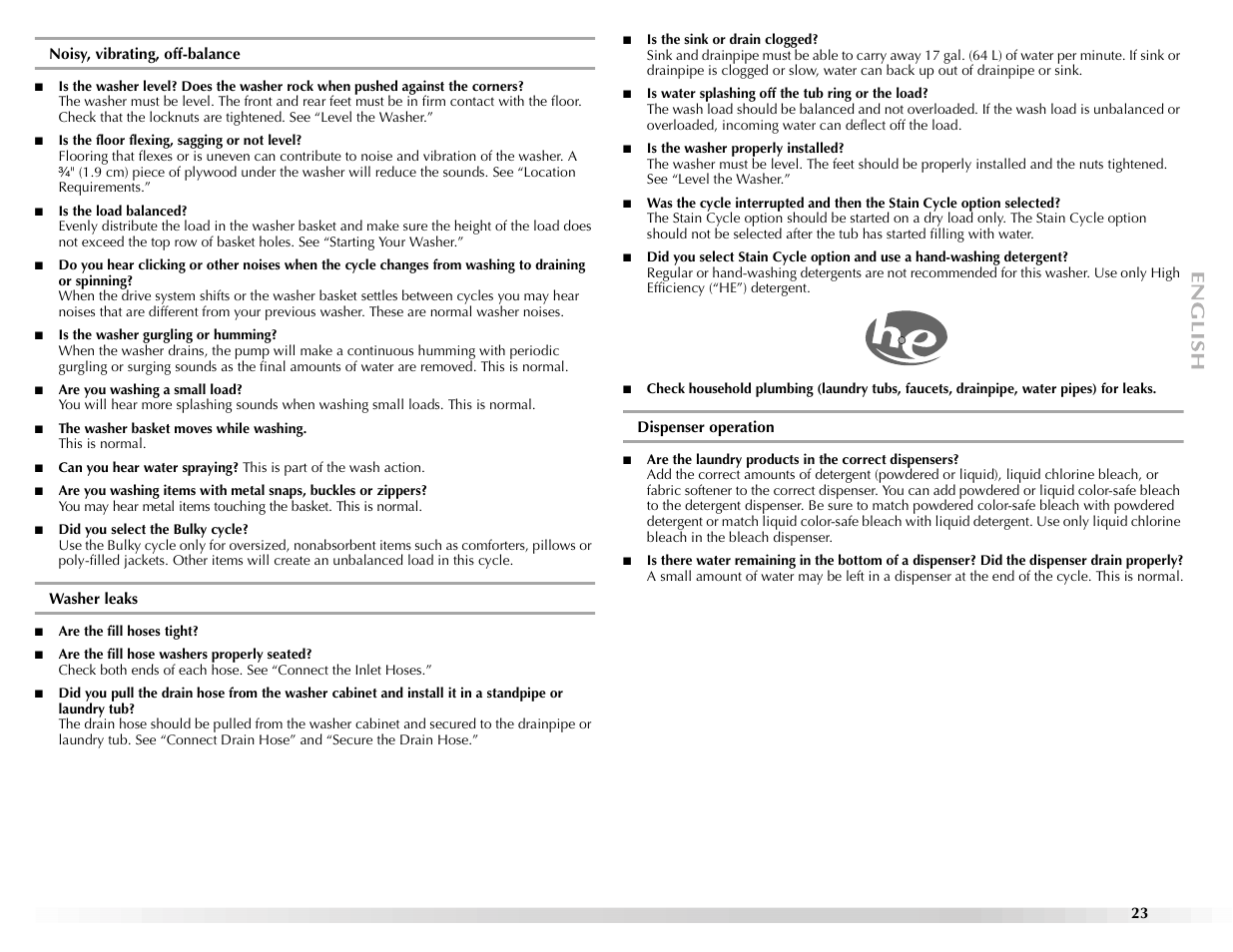 Maytag BRAVOSTM User Manual | Page 23 / 84