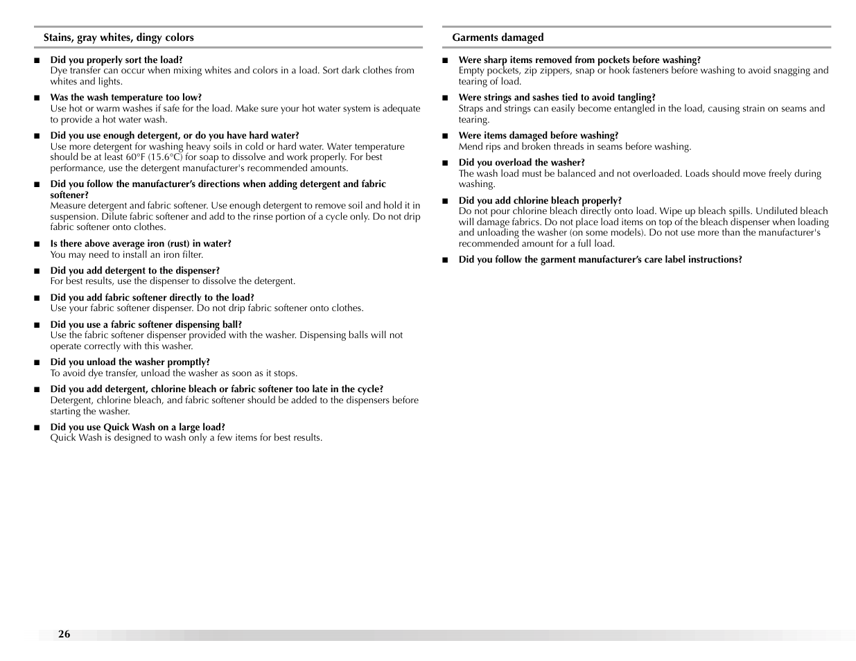 Maytag BRAVOSTM User Manual | Page 26 / 84