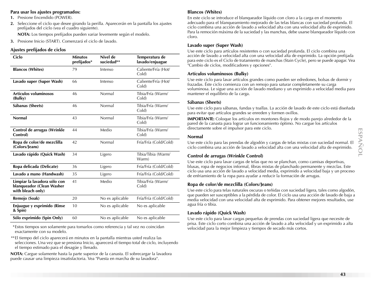 Maytag BRAVOSTM User Manual | Page 43 / 84