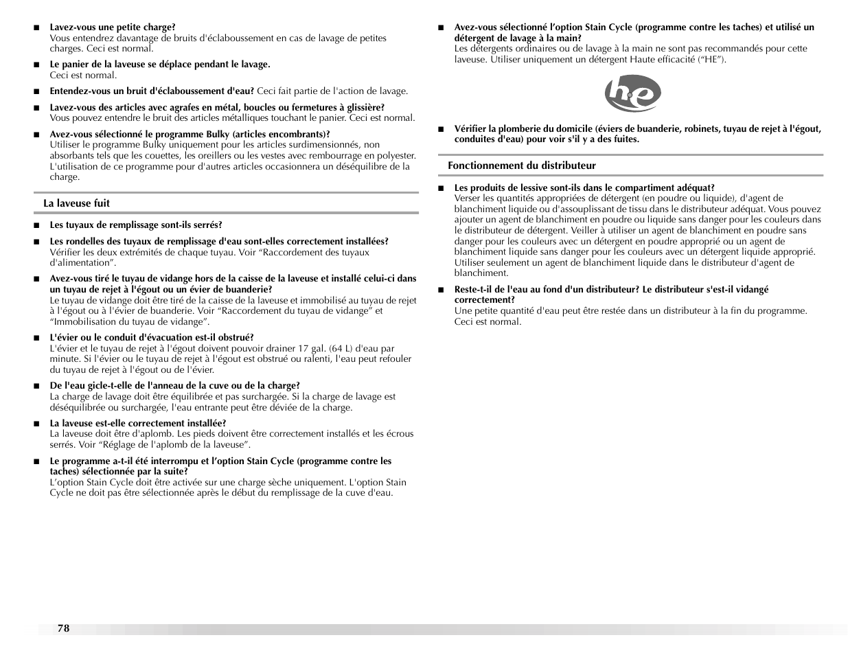 Maytag BRAVOSTM User Manual | Page 78 / 84