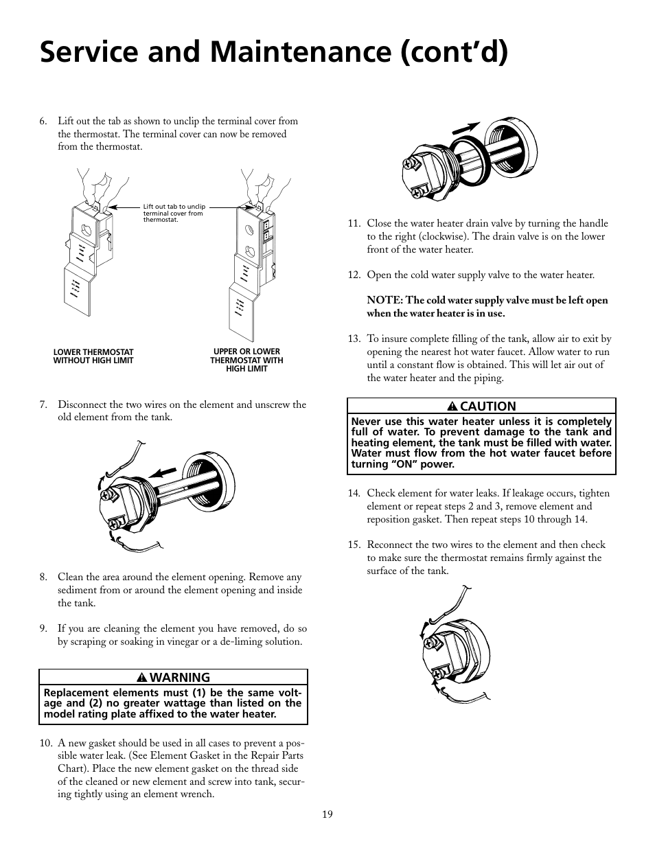 Service and maintenance (cont’d) | Maytag HRX40DERS User Manual | Page 19 / 32