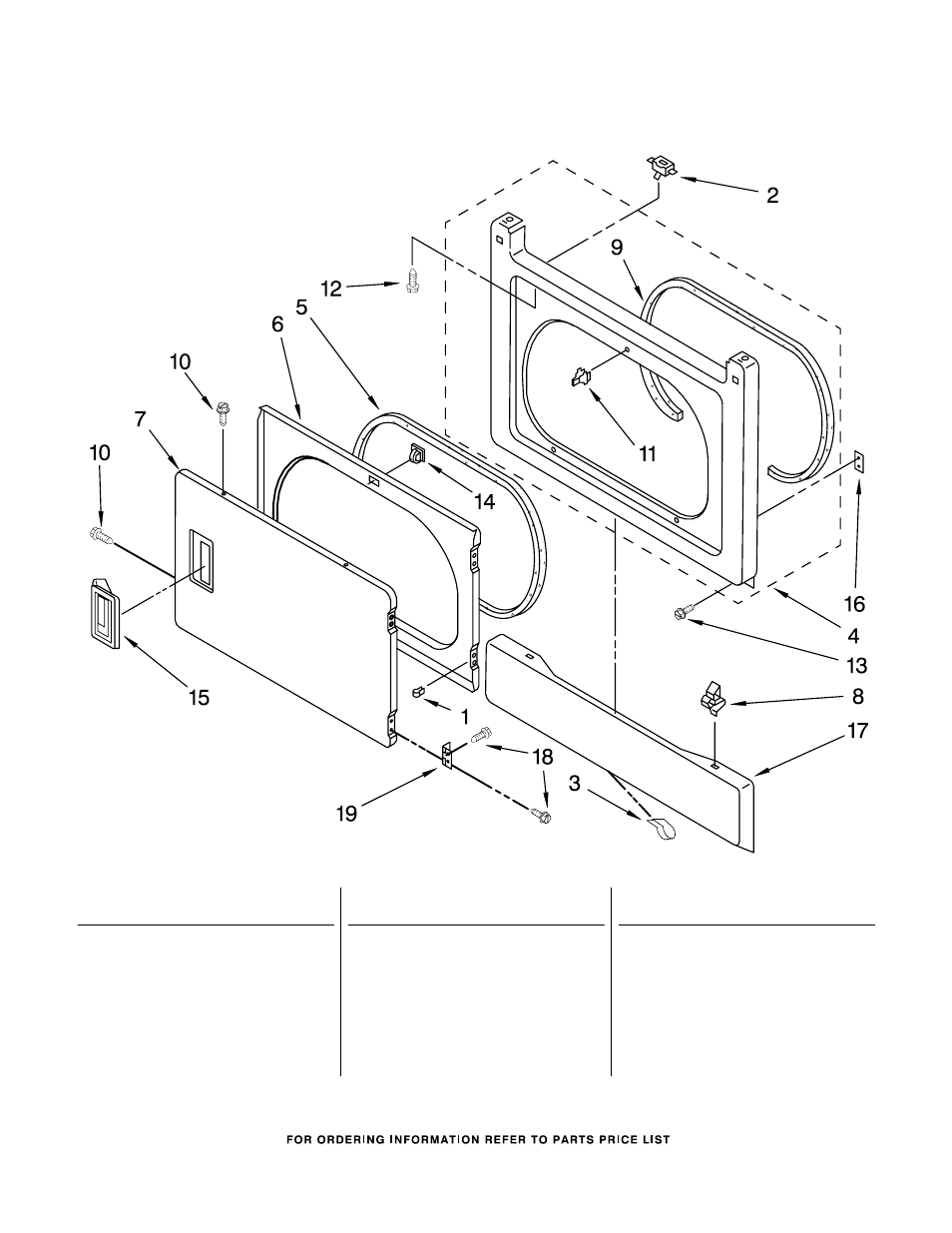 Dryer front panel and door, Dryer front panel and door parts | Maytag MET3800TW2 User Manual | Page 2 / 21