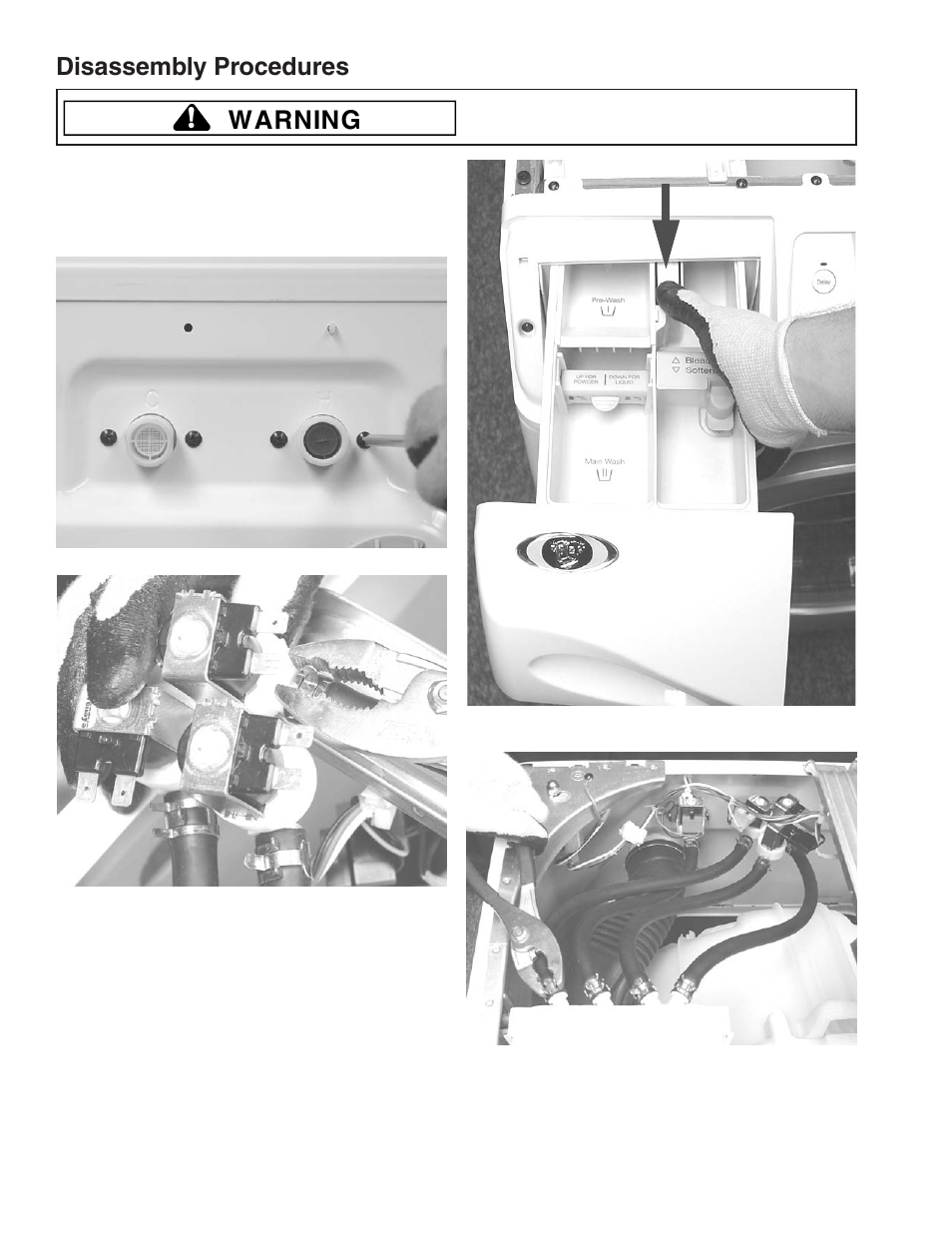 Warning, Disassembly procedures | Maytag MAH9700AW* User Manual | Page 28 / 65