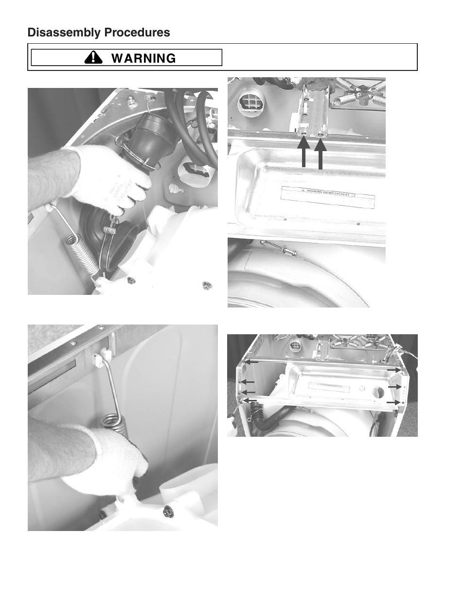 Warning, Disassembly procedures | Maytag MAH9700AW* User Manual | Page 38 / 65