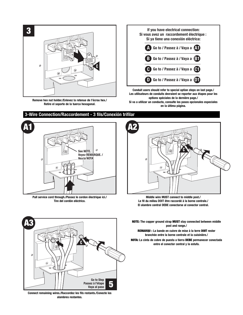 Ab c d a1 b1 c1 d1, Go to / passez à / vaya a, Go to step passez à l'étape vaya al paso | Maytag MER6775 User Manual | Page 13 / 14