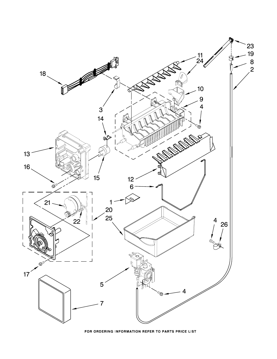 Icemaker, Icemaker parts | Maytag MBL1956KES3 User Manual | Page 13 / 15