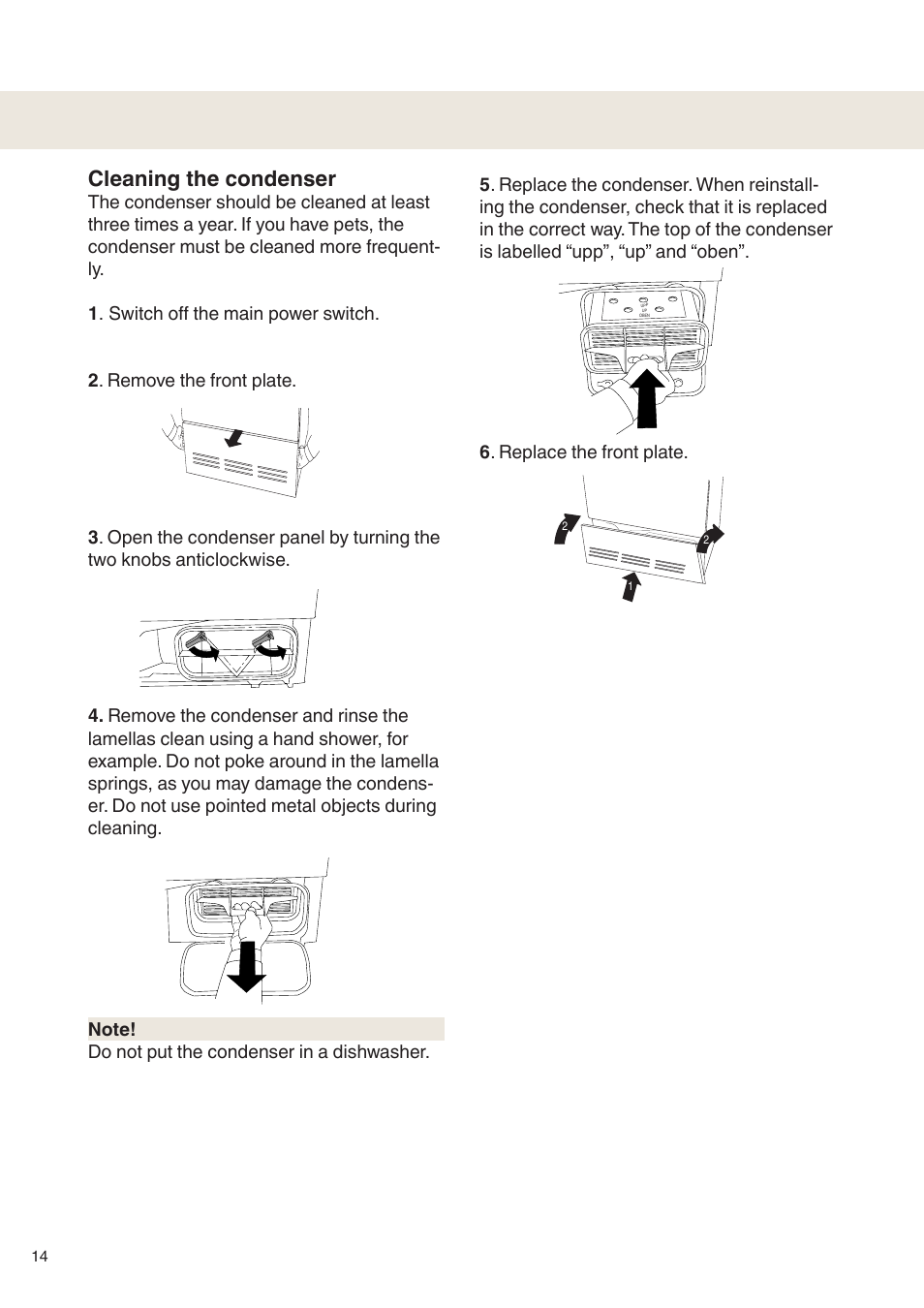 Cleaning the condenser | Maytag MDE9651 User Manual | Page 14 / 24