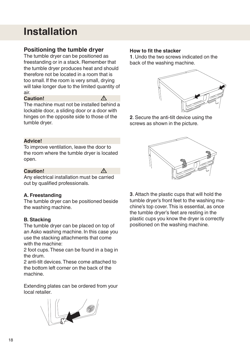 Installation | Maytag MDE9651 User Manual | Page 18 / 24