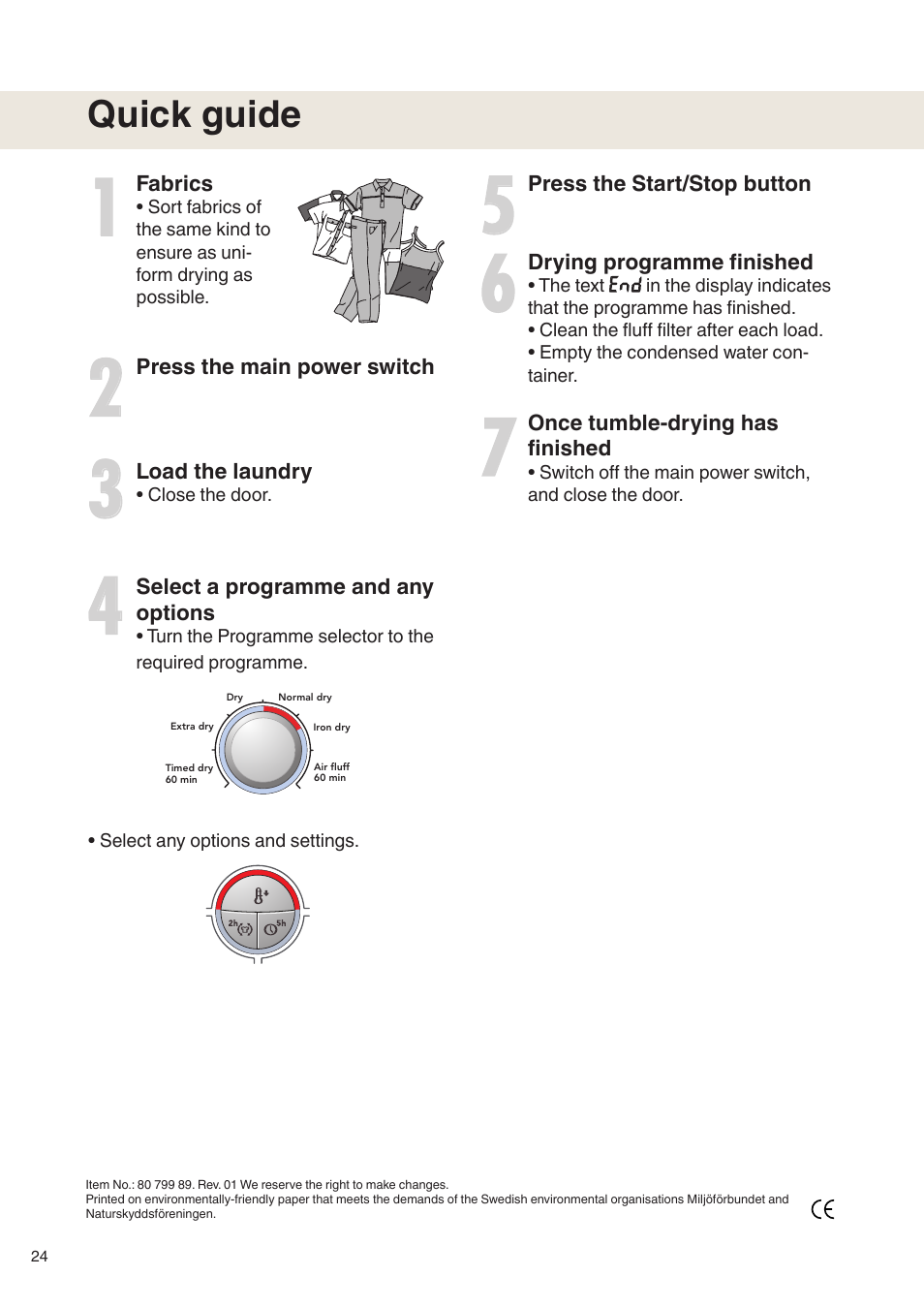 Quick guide | Maytag MDE9651 User Manual | Page 24 / 24