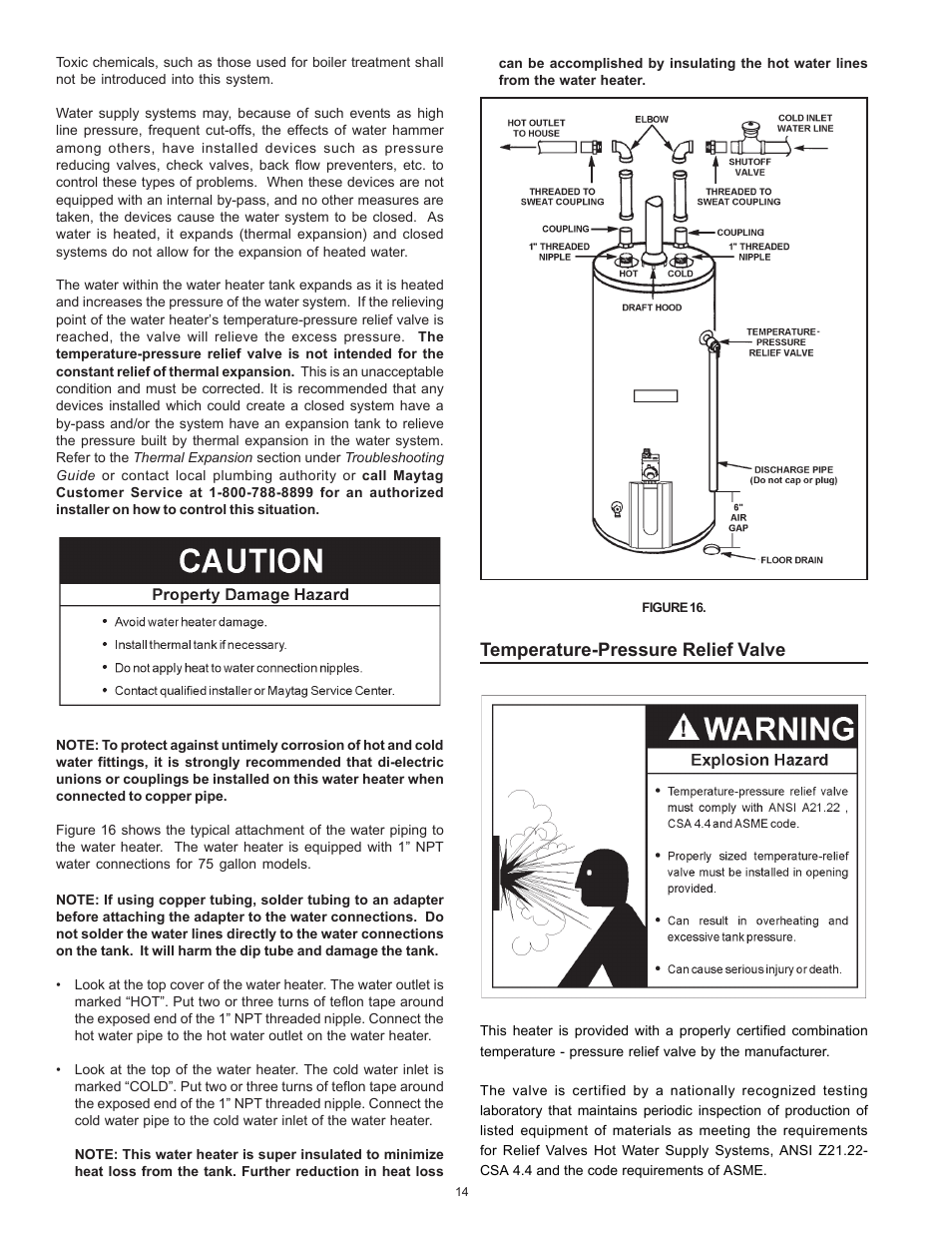 Temperature-pressure relief valve | Maytag HRN4975S User Manual | Page 14 / 32