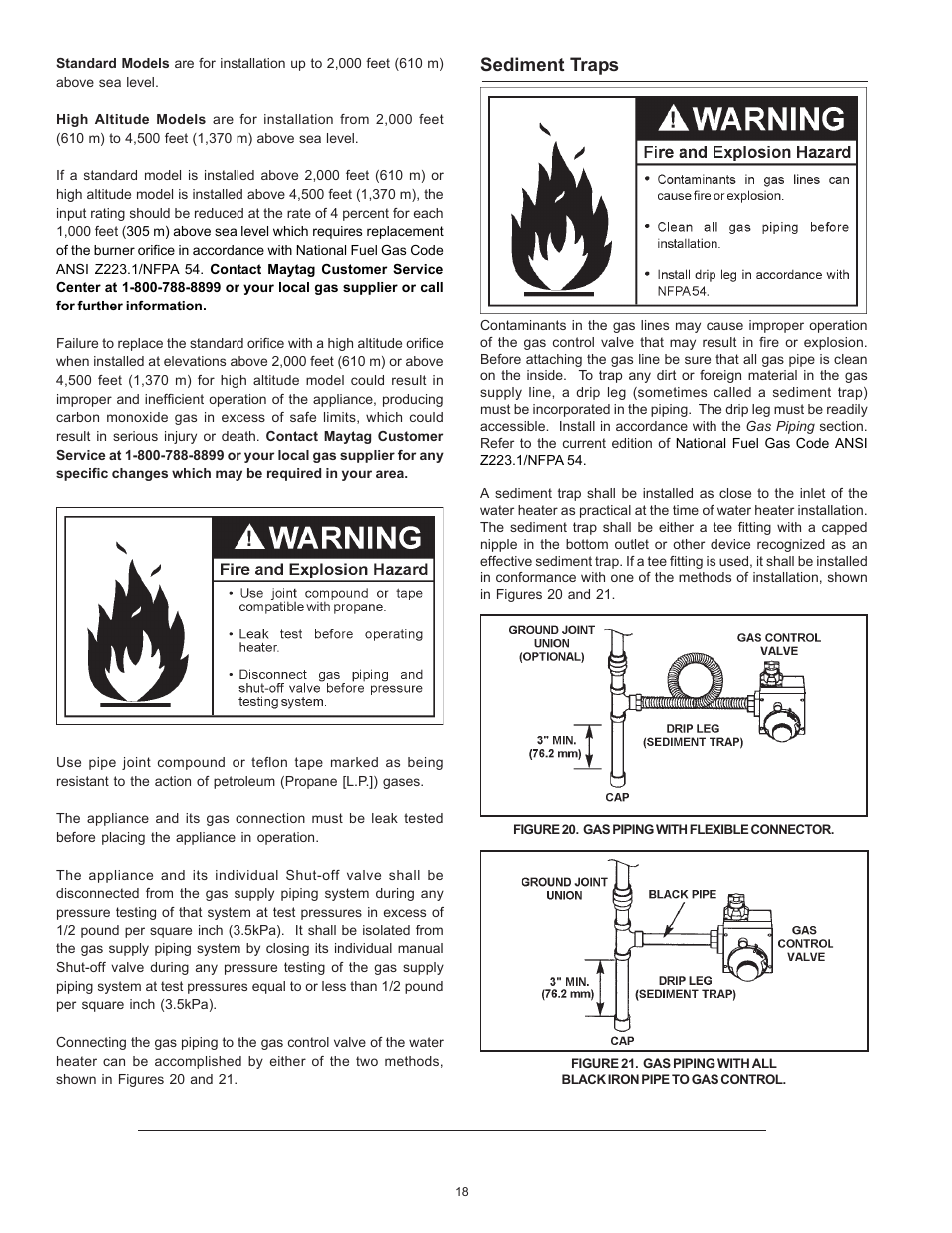 Sediment traps | Maytag HRN4975S User Manual | Page 18 / 32
