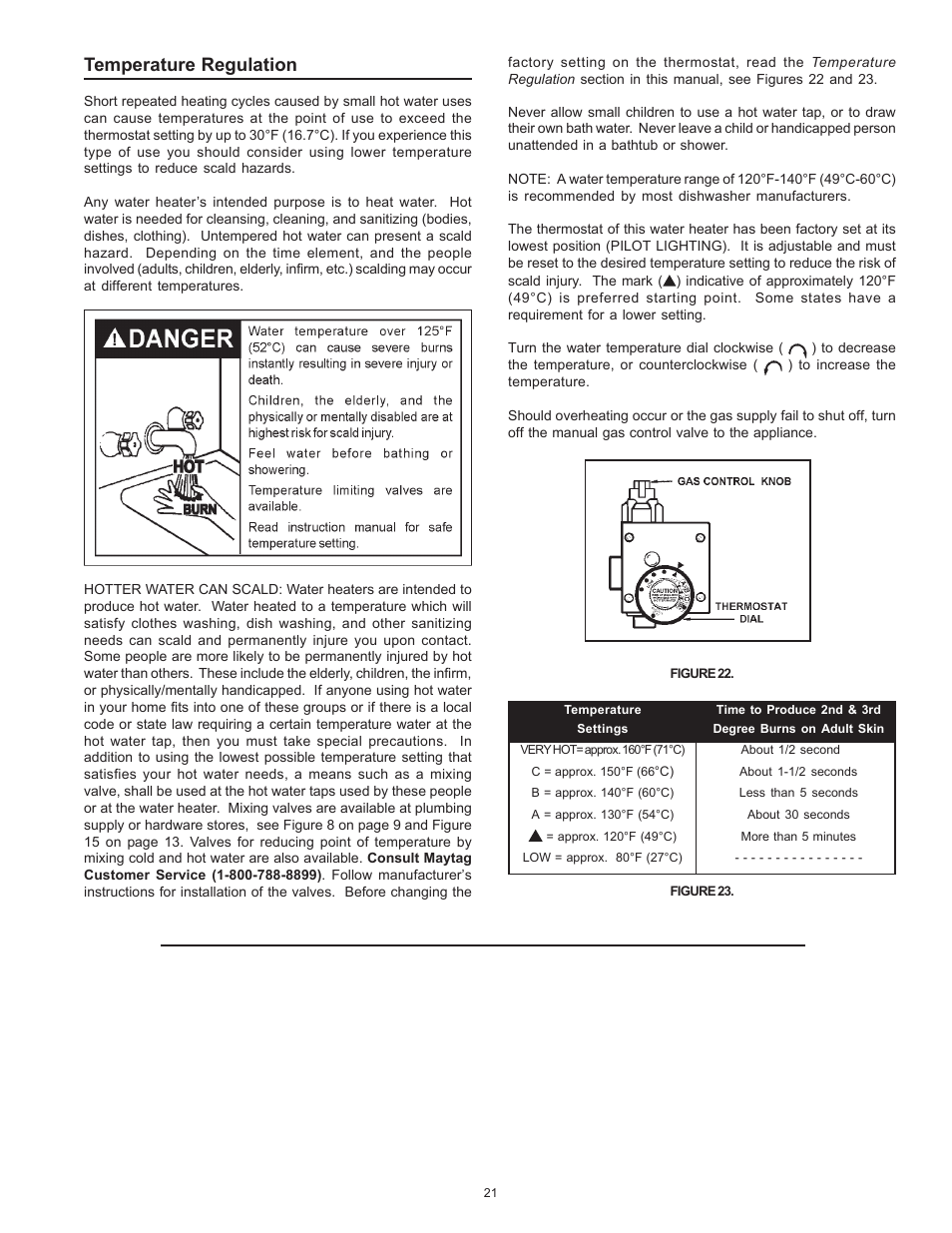 Temperature regulation | Maytag HRN4975S User Manual | Page 21 / 32