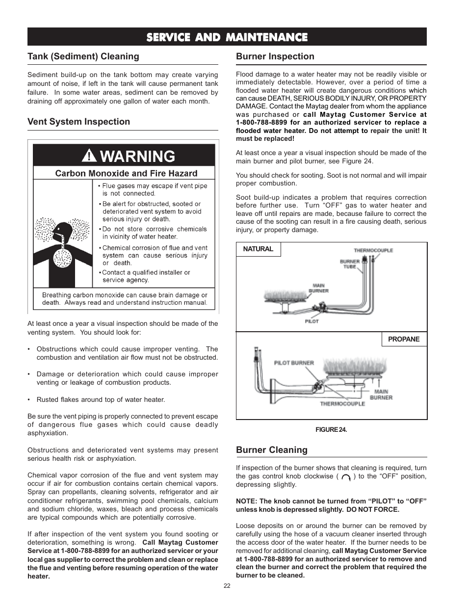 Service and maintenance | Maytag HRN4975S User Manual | Page 22 / 32