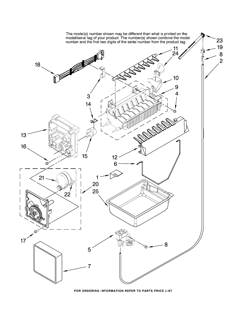 Icemaker, Icemaker parts | Maytag MFD2562VEM10 User Manual | Page 13 / 16