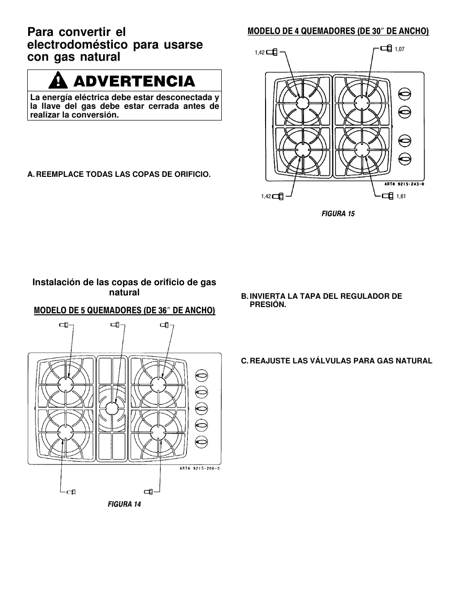 Advertencia | Maytag MGC6536 User Manual | Page 21 / 33