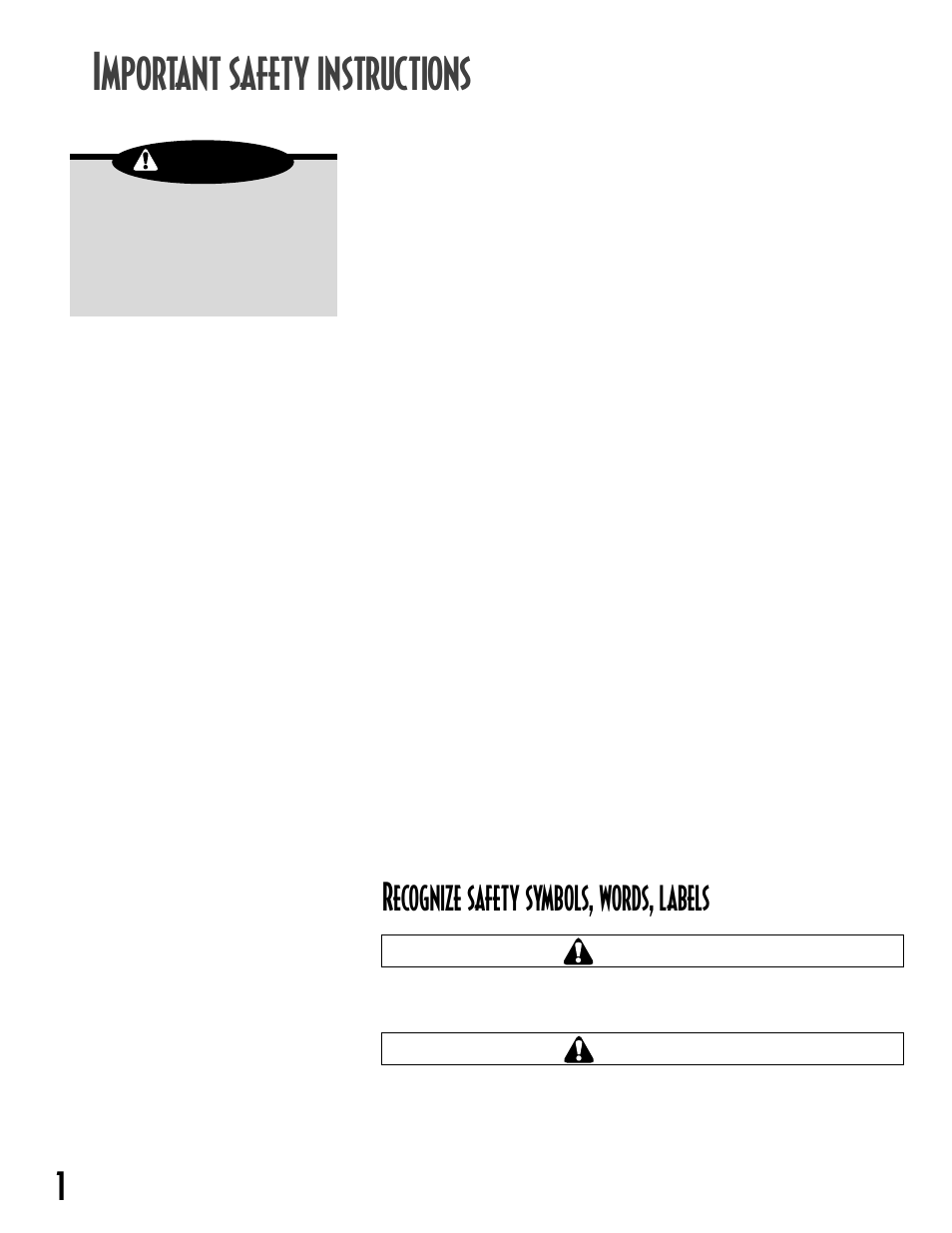 Mportant safety instructions, 1recognize safety symbols, words, labels, Warning caution | Maytag MAV5257 User Manual | Page 2 / 24