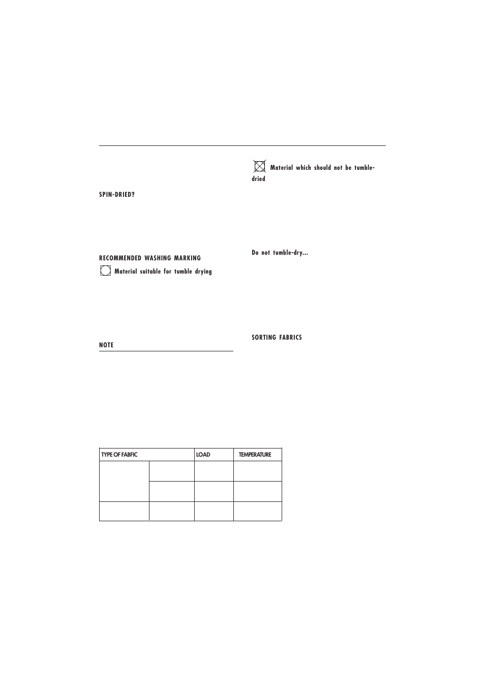 7 before tumble drying | Maytag MDE 9801 User Manual | Page 8 / 28