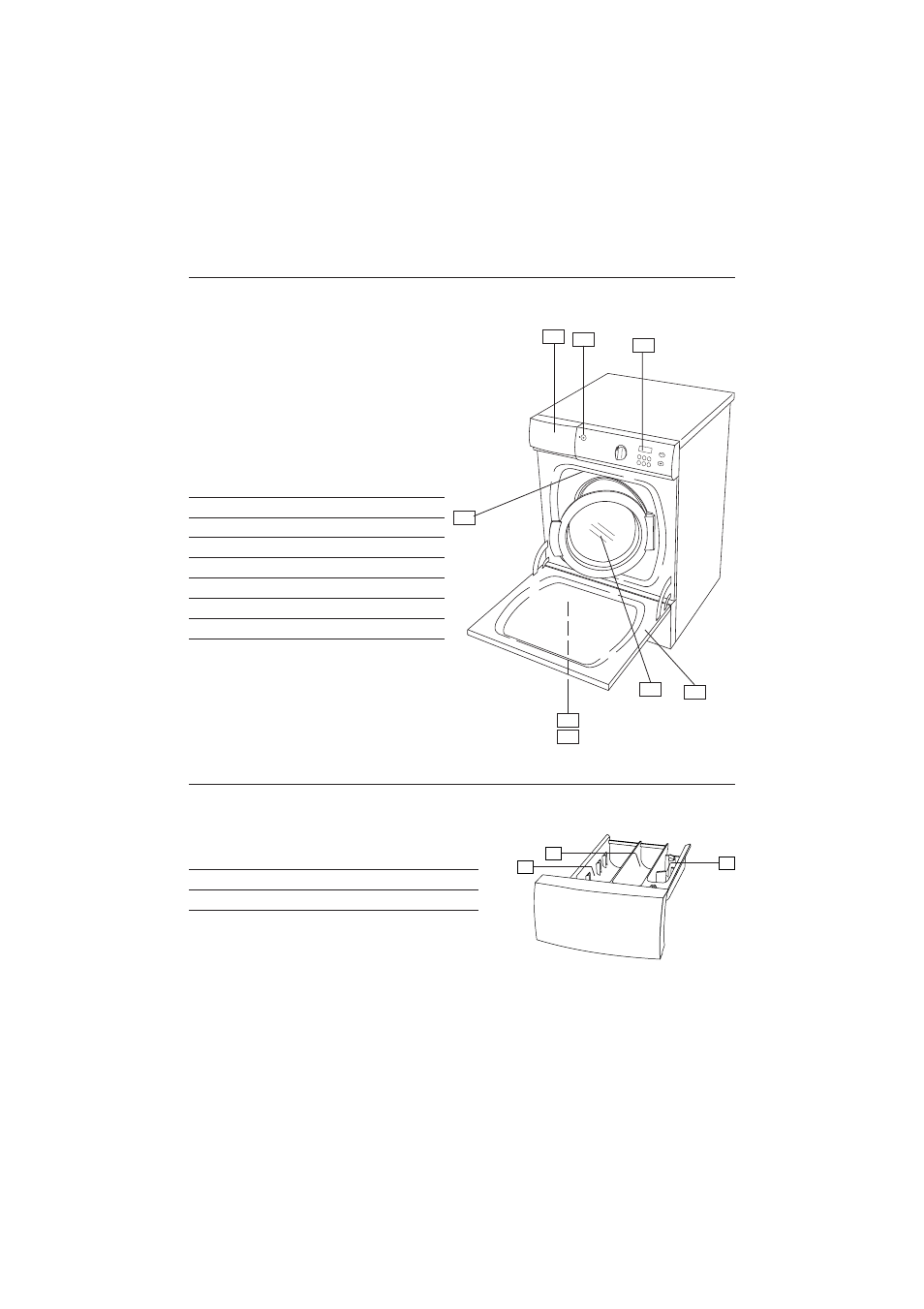 4 parts of the washer 5 detergent compartment | Maytag MAF9601 User Manual | Page 7 / 32