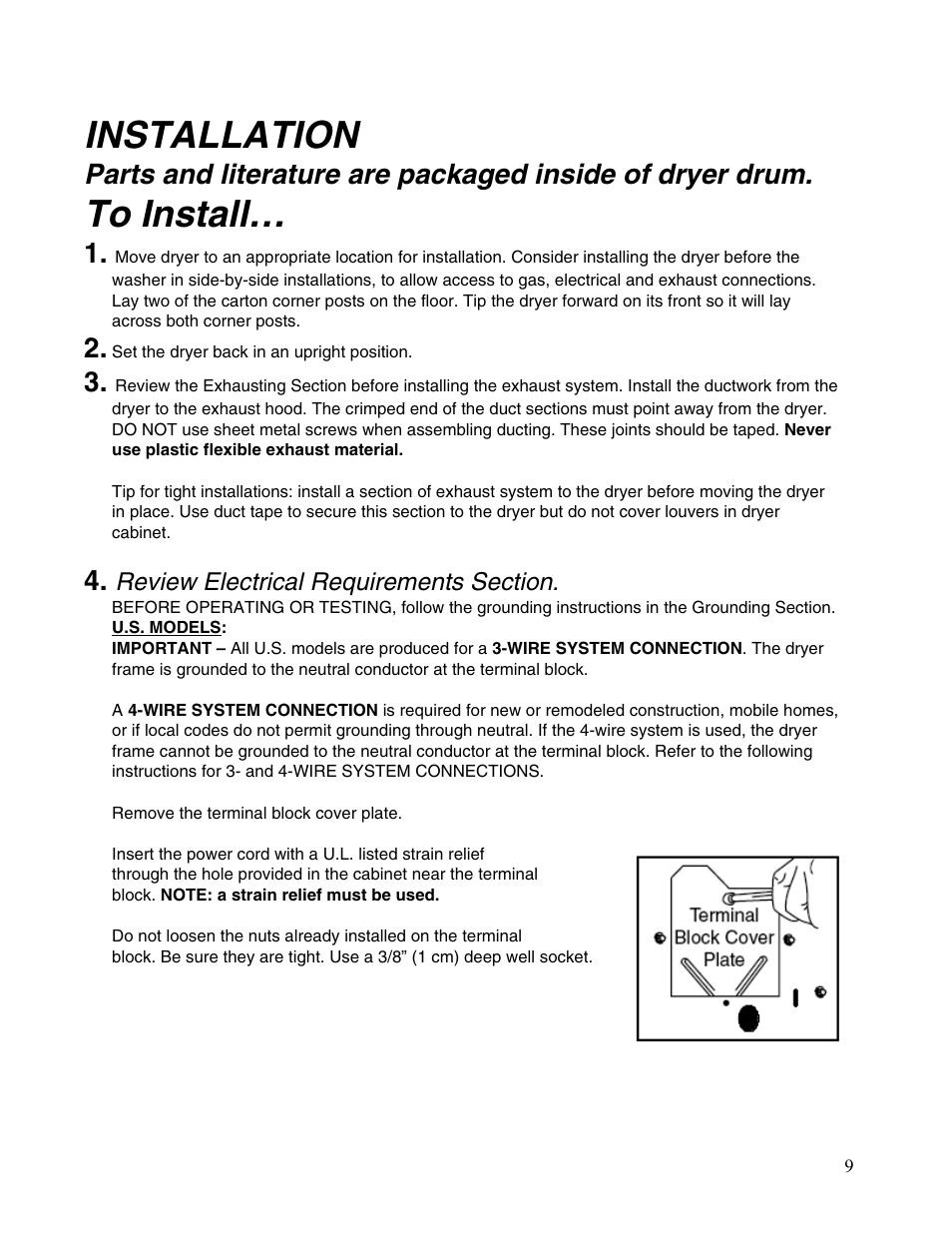 Installation | Maytag MDE2400AYW User Manual | Page 9 / 12