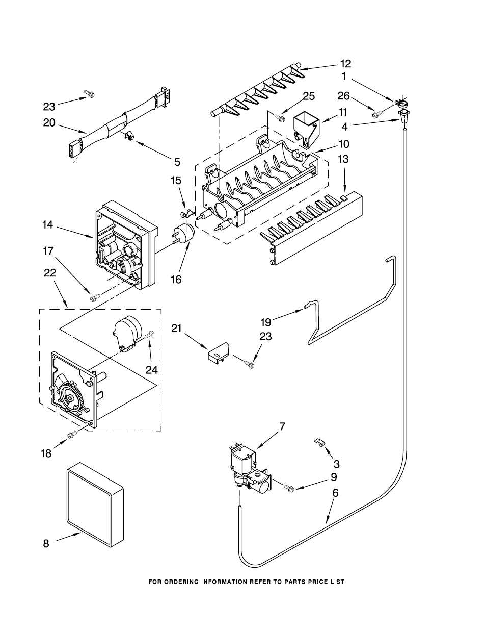 Icemaker, Icemaker parts | Maytag M1TXEMMWS00 User Manual | Page 9 / 12