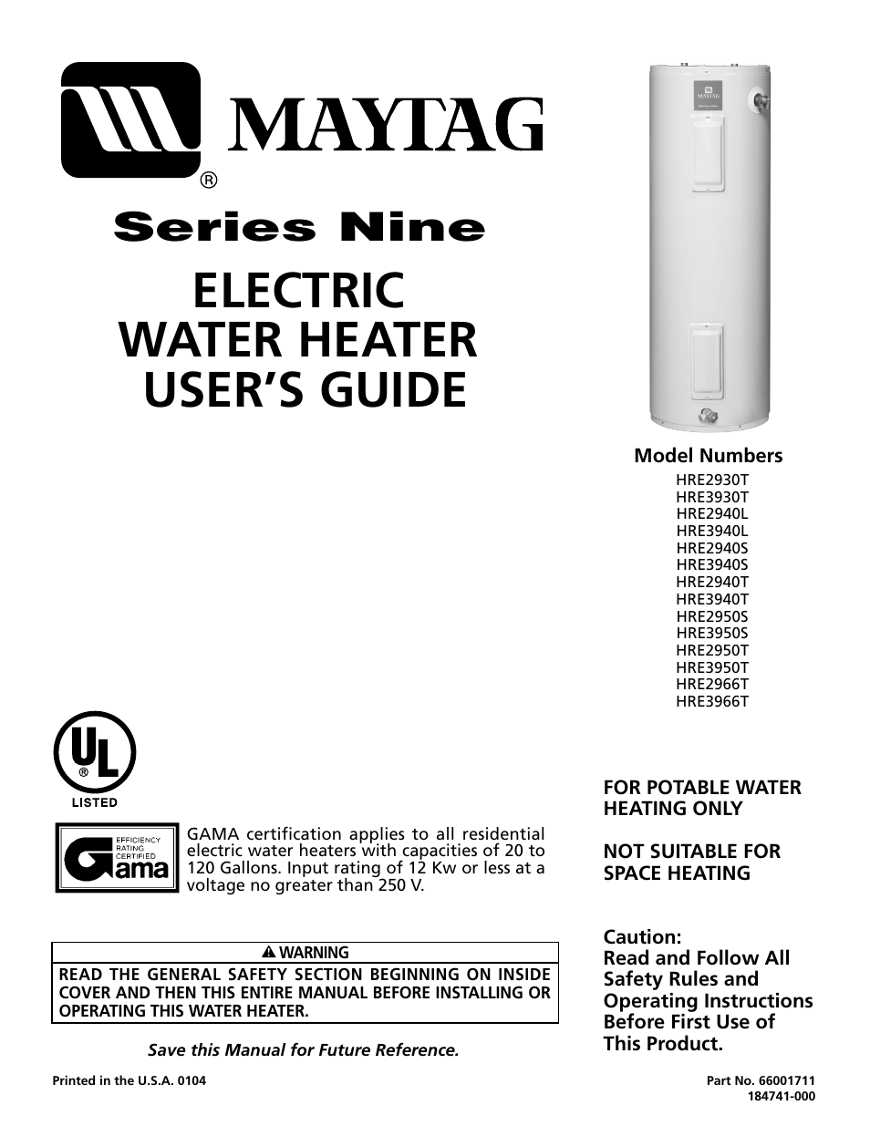 Maytag HRE2940L User Manual | 36 pages