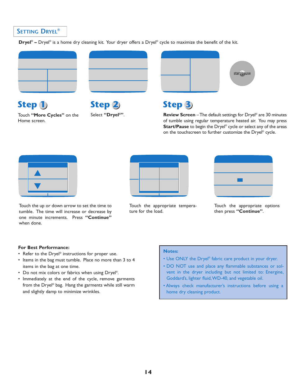 Step 1, Step 2, Step 3 | Etting, Ryel | Maytag MD75 User Manual | Page 15 / 72