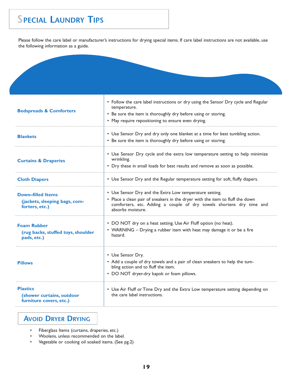 Pecial, Aundry | Maytag MD75 User Manual | Page 20 / 72
