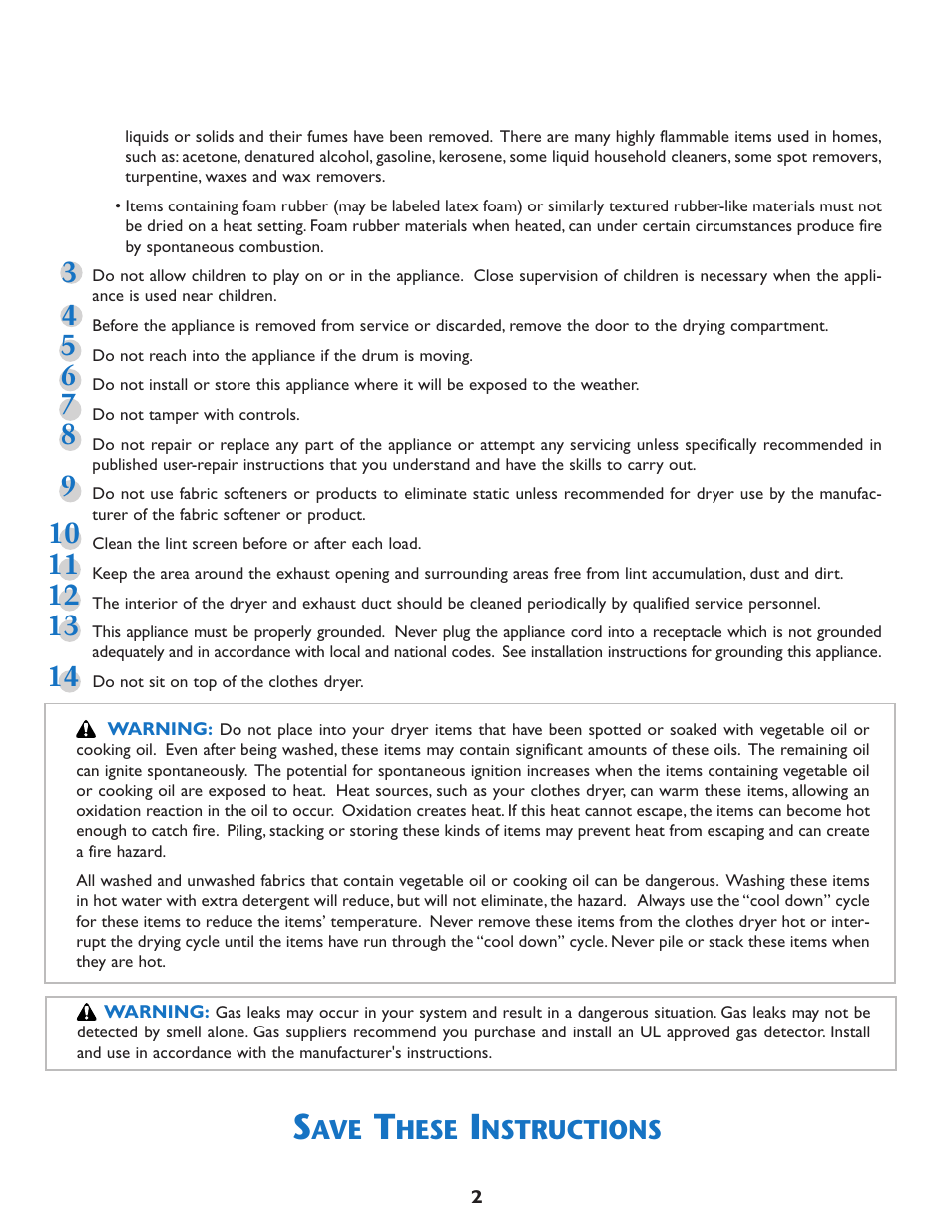 Hese, Nstructions | Maytag MD75 User Manual | Page 3 / 72